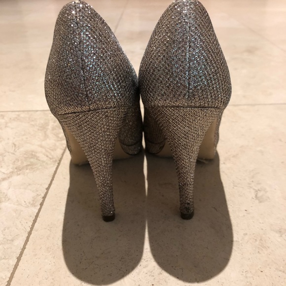 Gold Glitter Platform Heels - Picture 6 of 8